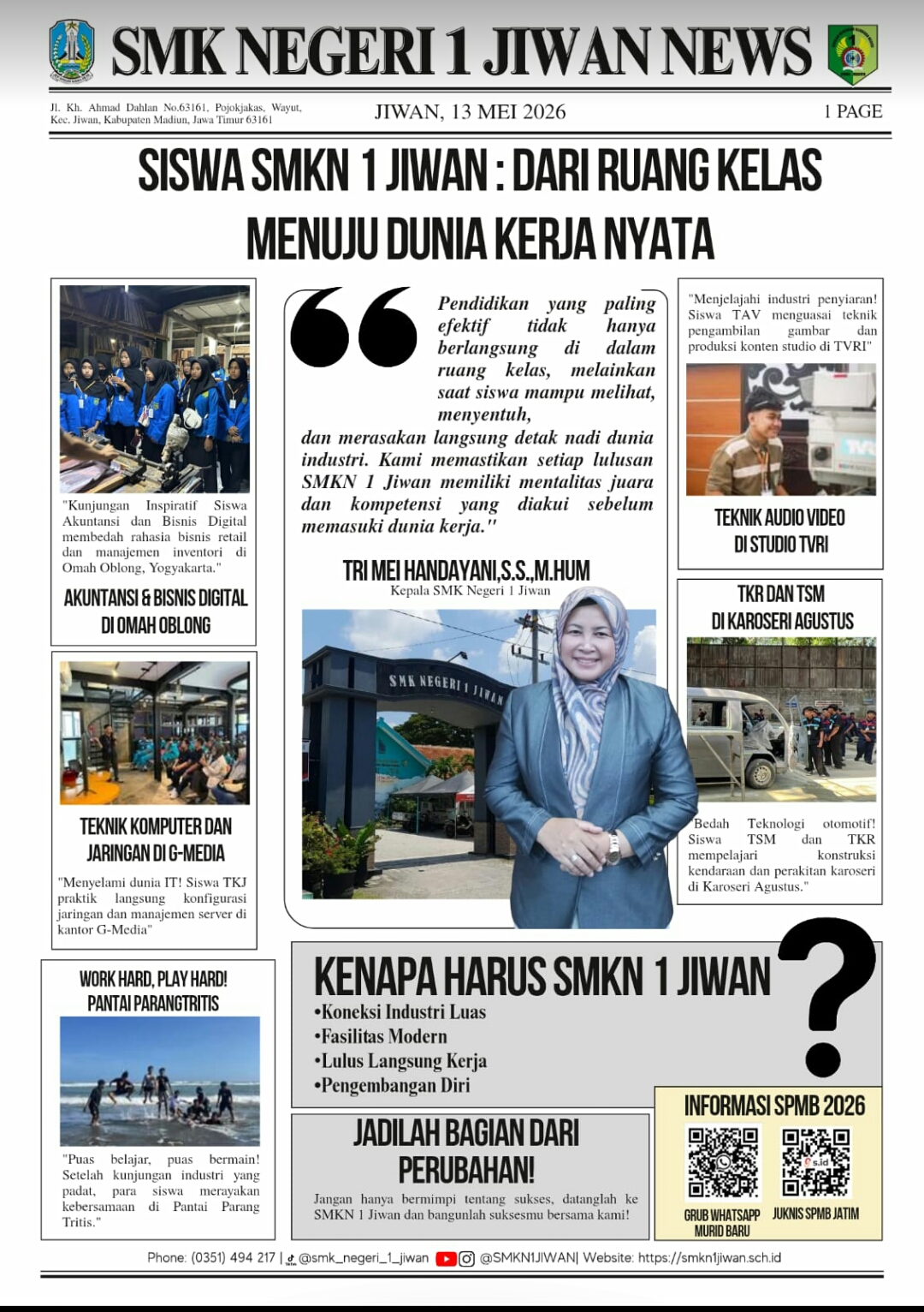 SISWA SMKN 1 JIWAN: DARI RUANG KELAS MENUJU DUNIA KERJA NYATA